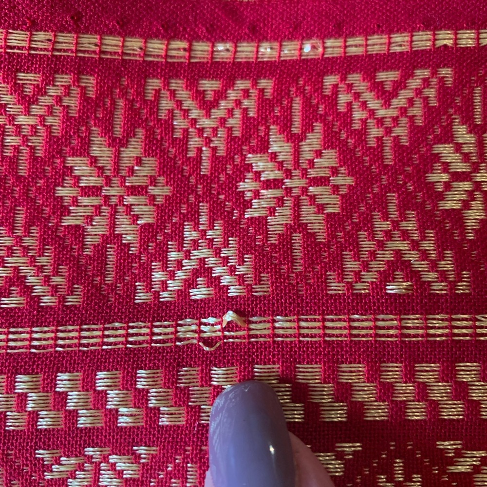 Beautiful Fringed Fabric Panel From Thailand - Picture 4 of 5